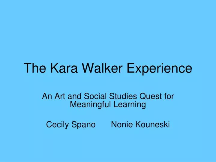 the kara walker experience