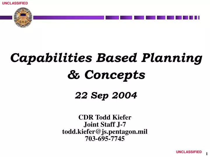 capabilities based planning concepts 22 sep 2004