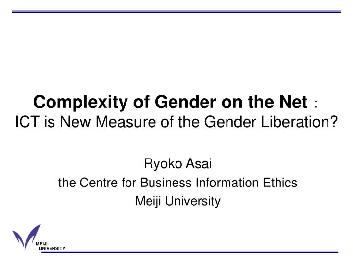 complexity of gender on the net ict is new measure of the gender liberation