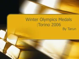 Winter Olympics Medals :Torino 2006