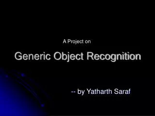 Generic Object Recognition