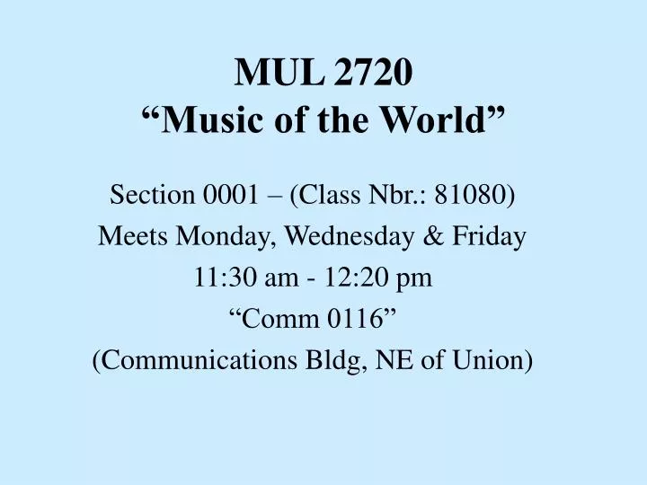 mul 2720 music of the world