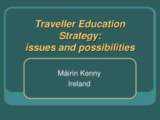 Traveller Education Strategy: issues and possibilities