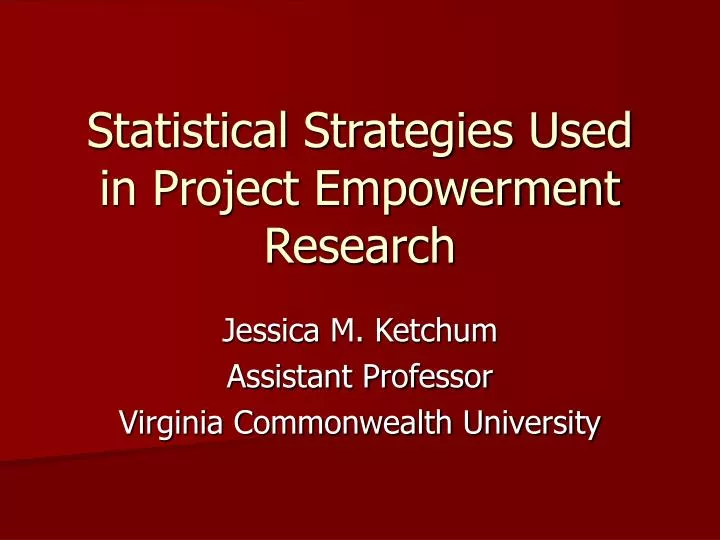 statistical strategies used in project empowerment research