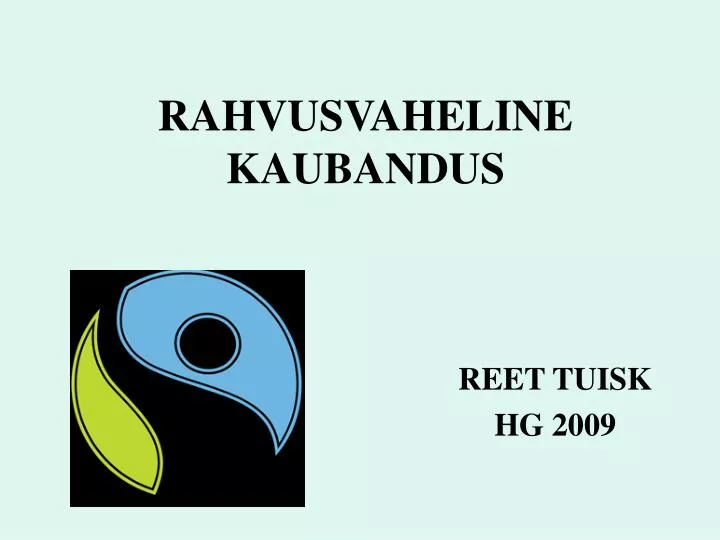 rahvusvaheline kaubandus