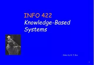 INFO 422 Knowledge-Based Systems