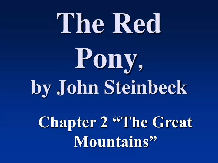 the red pony by john steinbeck