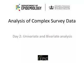 Analysis of Complex Survey Data