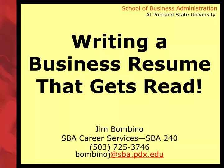 writing a business resume that gets read