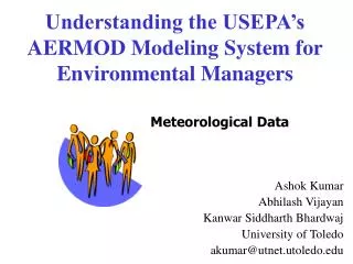 Understanding the USEPA’s AERMOD Modeling System for Environmental Managers
