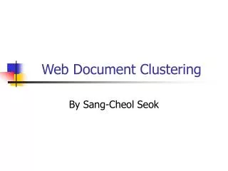 Web Document Clustering
