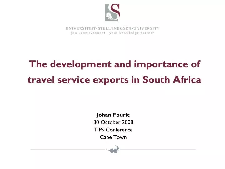 the development and importance of travel service exports in south africa