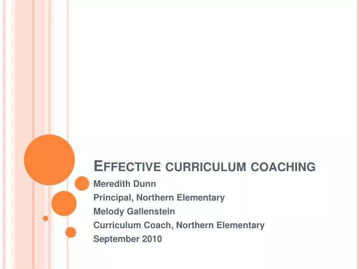effective curriculum coaching