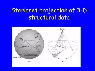 Sterionet projection of 3-D structural data