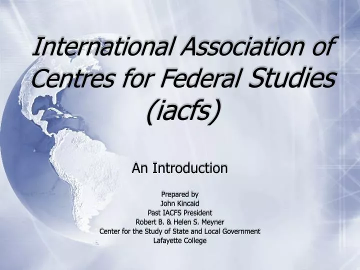 international association of centres for federal studies iacfs