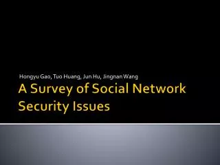 A Survey of Social Network Security Issues