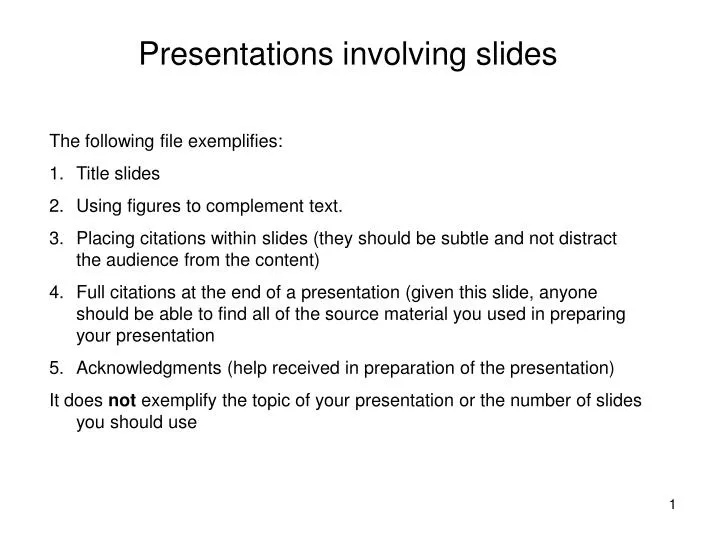 presentations involving slides
