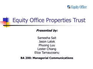 Equity Office Properties Trust