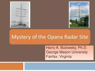 Harry A. Butowsky, Ph.D. George Mason University Fairfax, Virginia