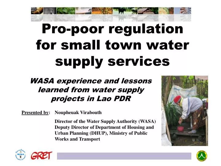 pro poor regulation for small town water supply services