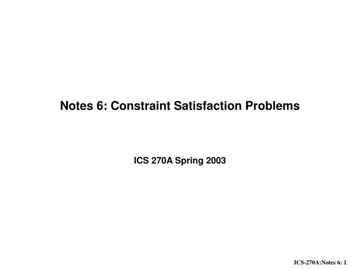 notes 6 constraint satisfaction problems