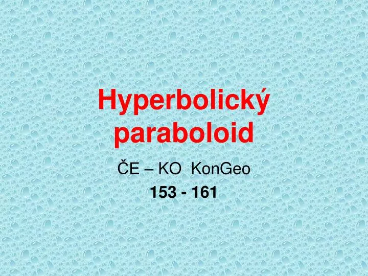 h y perbolick paraboloid