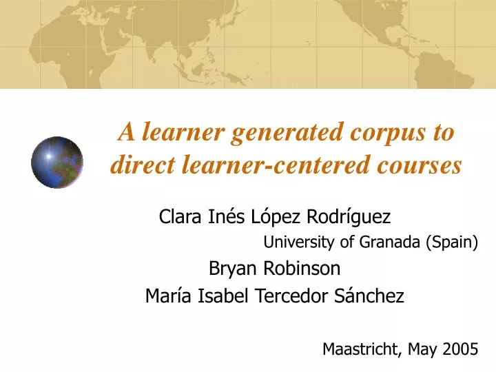 a learner generated corpus to direct learner centered courses