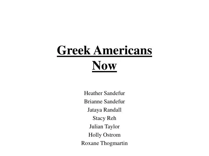 greek americans now