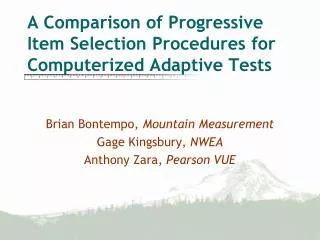 A Comparison of Progressive Item Selection Procedures for Computerized Adaptive Tests