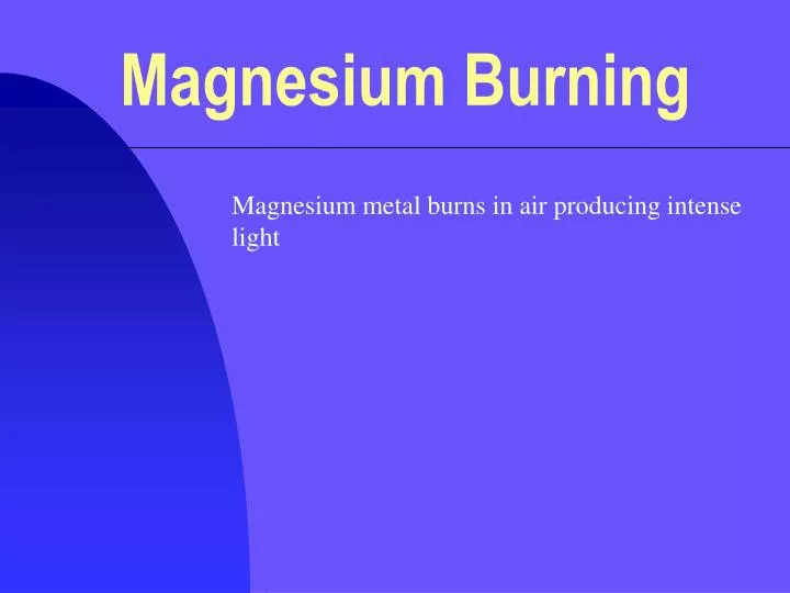 magnesium burning