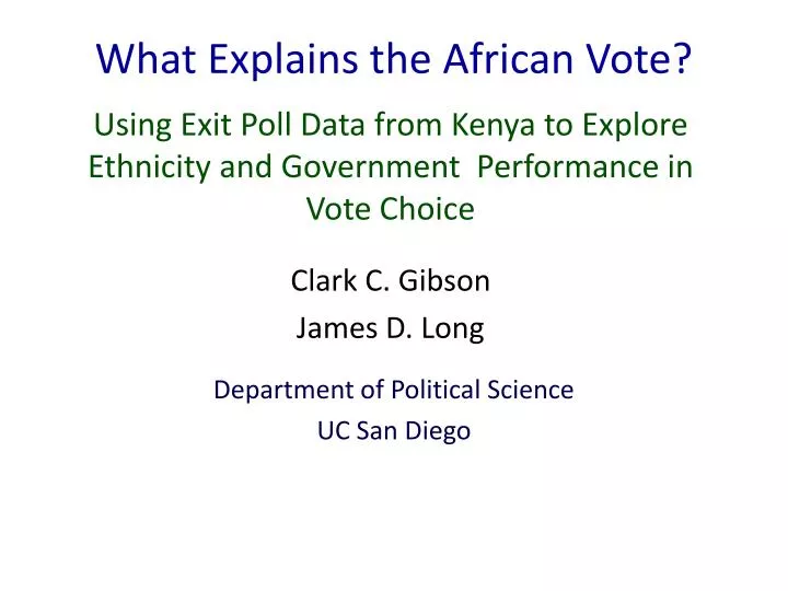 what explains the african vote