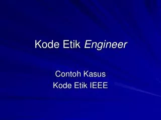 Kode Etik Engineer