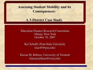 Assessing Student Mobility and its Consequences: A 3-District Case Study