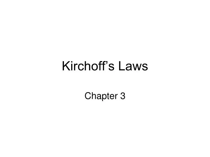 kirchoff s laws