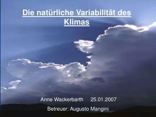 Die natürliche Variabilität des Klimas