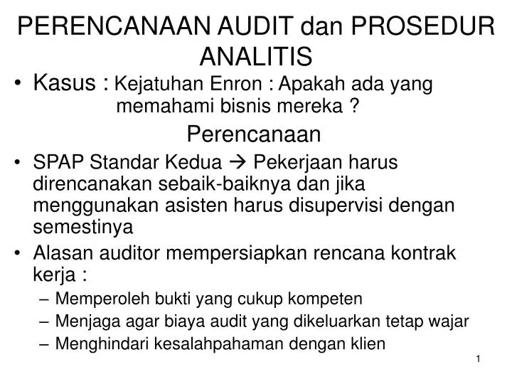 perencanaan audit dan prosedur analitis