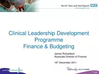 Clinical Leadership Development Programme Finance &amp; Budgeting