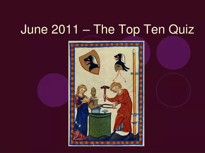 june 2011 the top ten quiz