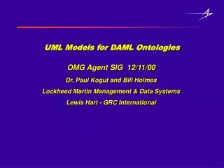 UML Models for DAML Ontologies