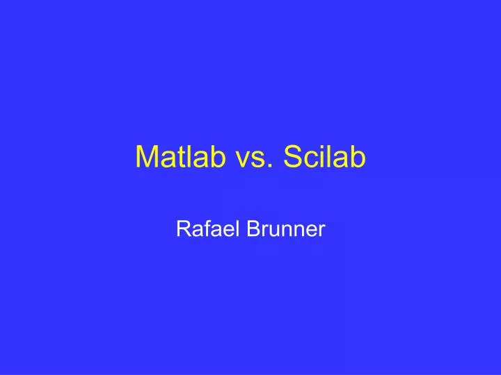 matlab vs scilab
