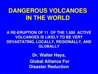 DANGEROUS VOLCANOES IN THE WORLD