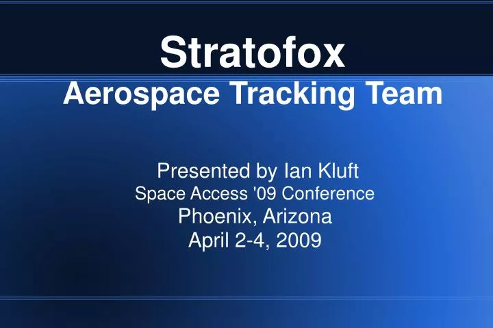 stratofox aerospace tracking team