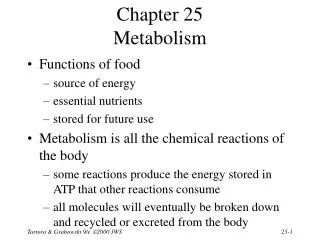 Chapter 25 Metabolism