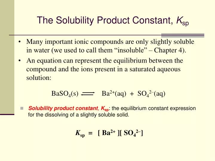 the solubility product constant k sp