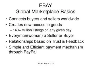 EBAY Global Marketplace Basics