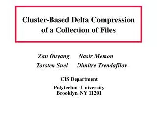 Cluster-Based Delta Compression of a Collection of Files