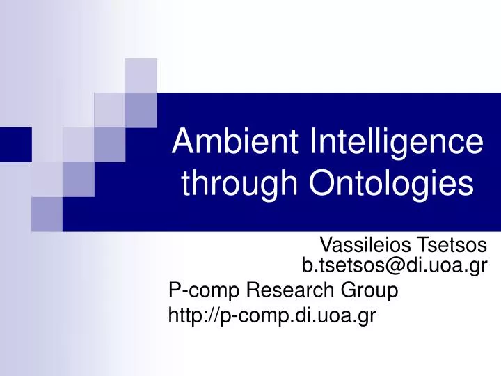 ambient intelligence through ontologies