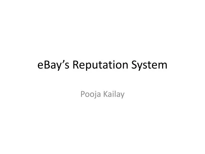 ebay s reputation system