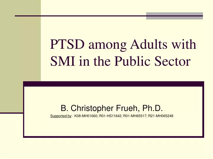 ptsd among adults with smi in the public sector