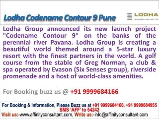 lodha codename contour 9 new project ravet pune @ 0999968416